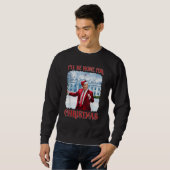 Sweatshirt Je serai à la maison pour Noël Dancing Trump (Devant entier)