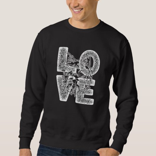 Sweatshirt Je suis amoureux de mon thème de conception de chi (Devant)
