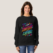 Sweatshirt Je suis confiant et capable Affirmation Positive D (Devant entier)