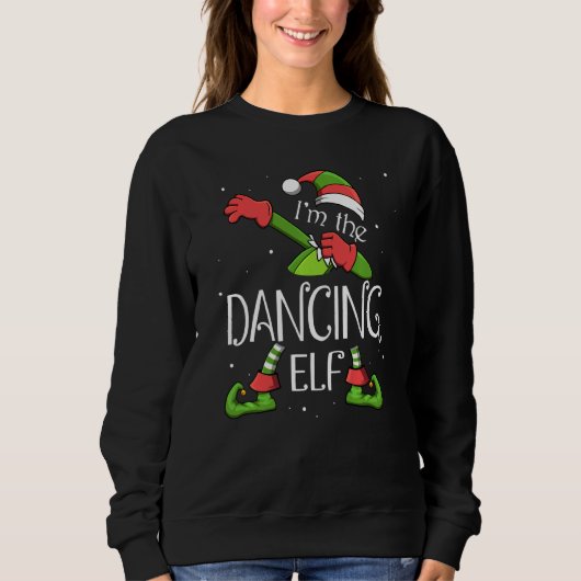 Sweatshirt Je Suis Elfe Dansant Dabbing Père Noël Noël Noël P (Devant)