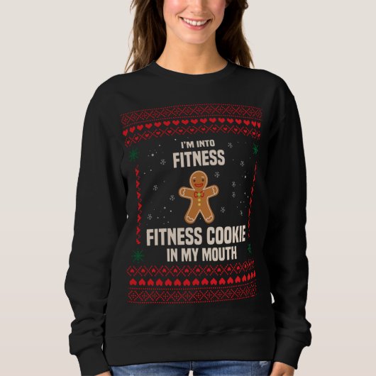 Sweatshirt Je suis en forme biscuit dans ma bouche laide Noël (Devant)