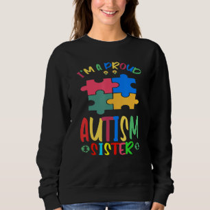 Sweatshirt Je Suis Fier Soeur Sensibilisation sur l'autisme G