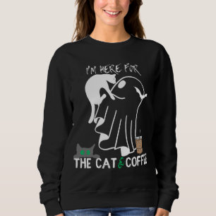 Sweatshirt Je suis ici pour le cat & Coffee.b