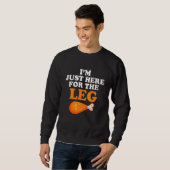 Sweatshirt Je suis juste ici pour le Bon thanksgiving de jamb (Devant entier)