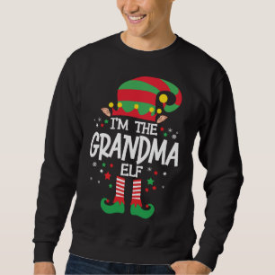 Sweatshirt Je suis la grand-mère Elf Christmas Matching Famil