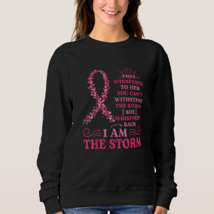 Sweatshirt Je suis la guerrière de tempête rose Ruban femmes
