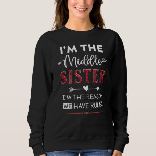 Sweatshirt Je suis la soeur du Milieu Je suis la raison pour 