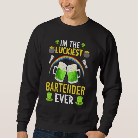 Sweatshirt Je Suis Le Bartender Le Plus Heureux Jamais Barten (Devant)
