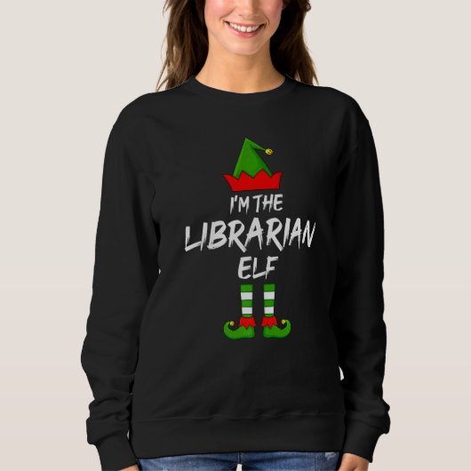 Sweatshirt Je suis le bibliothécaire Elf Matching Family Elf  (Devant)