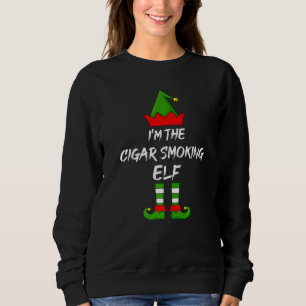 Sweatshirt Je suis le Cigar Fumer Elf Matching Famille Christ