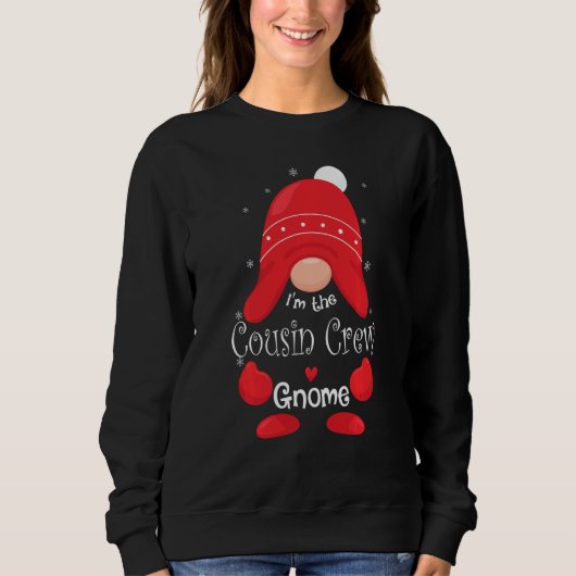 Sweatshirt Je Suis Le Cousin Crew Gnome Family Matching Group (Devant)