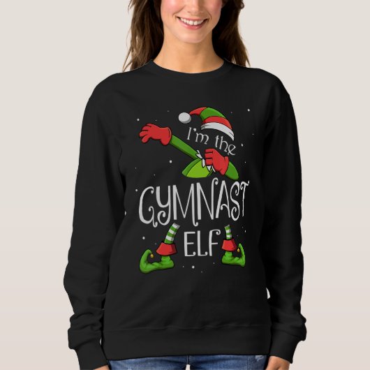 Sweatshirt Je suis le elfe de la Gymnaste Dabbing Santa Claus (Devant)