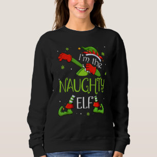 Sweatshirt Je suis le vilain elfe Dabbing Père Noël Famille d