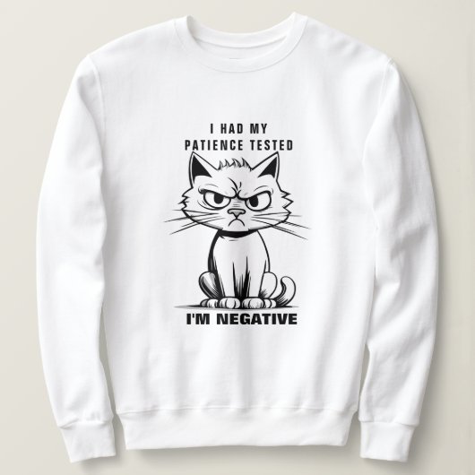 Sweatshirt Je Suis Négatif, Mème De Chat Drôle (Design devant)