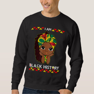 Sweatshirt Je Suis Noir Histoire Afro Girl Naturelle Cheveux