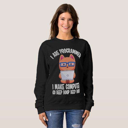 Sweatshirt Je suis programmeur Cat Engineer Coder Software De (Devant entier)