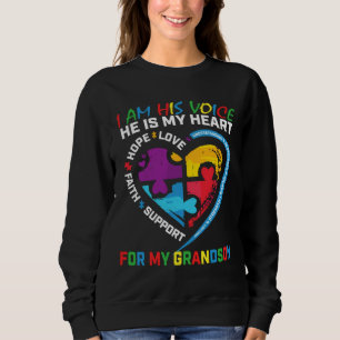 Sweatshirt Je Suis Sa Voix Grand-Fils Sensibilisation sur l'a