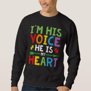 Sweatshirt Je suis sa voix Il est mon coeur Autisme Enfants P