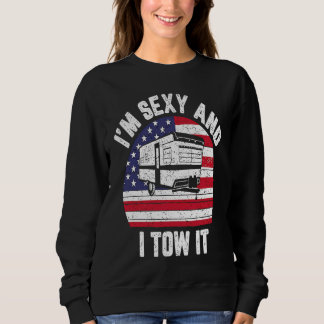 Sweatshirt Je Suis Sexy Et Je Le Remorque Drapeau Américain C
