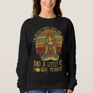 Sweatshirt Je Suis Surtout Paix Amour Et Yoga Léger Aménagé