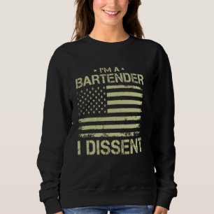 Sweatshirt Je suis un BARTENDER Je conteste le drapeau améric