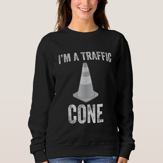 Sweatshirt Je suis un costume de cône de circulation pour Hal (Devant)