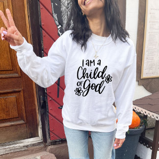 Sweatshirt Je suis un enfant de Dieu Fleur minimaliste
