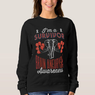 Sweatshirt Je suis Un Survivant Elephant Cerveau Aneurysme Se