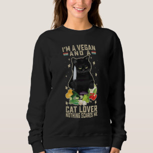 Sweatshirt Je suis un Végan et un chat rien ne me fait peur K