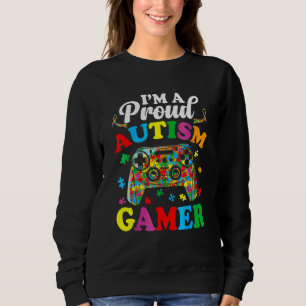 Sweatshirt Je suis une fière joueuse d'autisme gamer garçon A