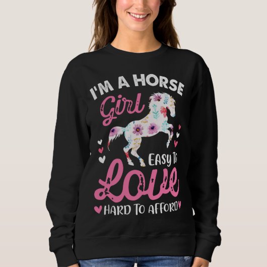Sweatshirt Je suis une fille de cheval facile à aimer diffici (Devant)