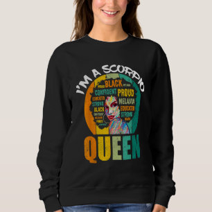 Sweatshirt Je suis une reine Scorpion vintage melanine femmes