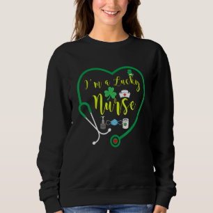 Sweatshirt Je suis une Shamrock chanceuse Top Hat St Patrick'