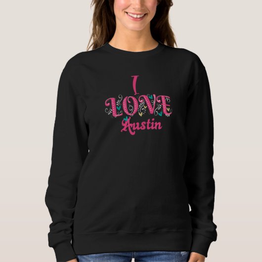 Sweatshirt Je t'aime Austin Couples Mariage Saint-Valentin (Devant)
