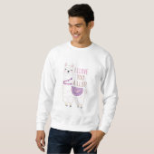 Sweatshirt Je t'aime beaucoup - Drôle Llama (Devant entier)
