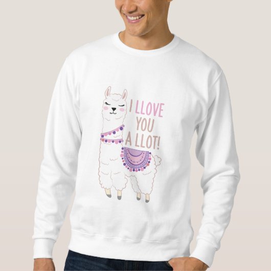 Sweatshirt Je t'aime beaucoup - Drôle Llama (Devant)