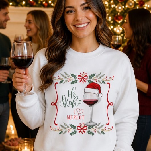 Sweatshirt Je T'aime Pull de Noël Merlot