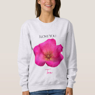 Sweatshirt Je t'aime - Rose - Saint-Valentin Personnalisé  
