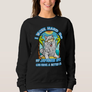 Sweatshirt Je Travaille Dur Pour Que Mon Spitz Japonais Puiss