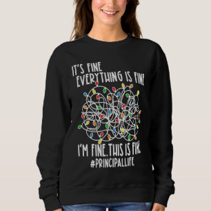 Sweatshirt Je vais bien Tout va bien Guirlandes de Noël Princ