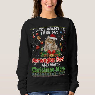Sweatshirt Je Veux Juste Embrasser Mon Chat De Forêt Norvégie
