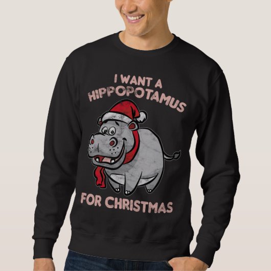 Sweatshirt Je veux l'Hippopotame (Devant)