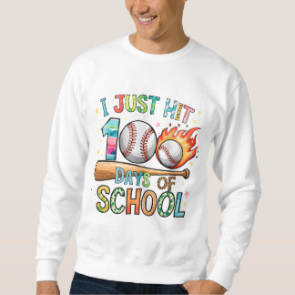 Sweatshirt Je Viens De Toucher 100 Jours De Baseball Scolaire