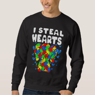 Sweatshirt Je vole Coeurs Puzzle Sensibilisation sur l'autism