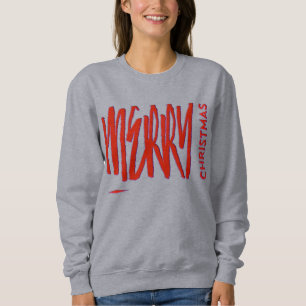 Sweatshirt Je Vous Souhaite Un Joyeux Noël Rouge Élégant Mode
