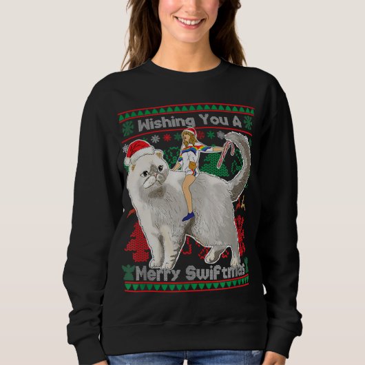 Sweatshirt Je Vous Souhaite Un Joyeux Swiftmas Laid Noël Swea (Devant)