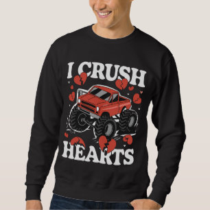 Sweatshirt J'écrase les coeurs Saint-Valentin Monster Truck