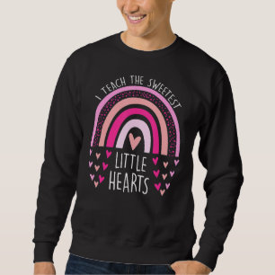 Sweatshirt J'Enseigne Le Coeur Le Plus Doux Rainbow Enseignan