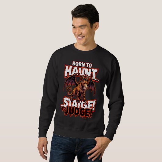 Sweatshirt Jersey Devil Born To Haunt Funny Cryptid Humor (Devant entier)