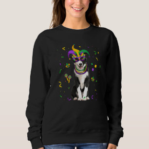 Sweatshirt Jester Beads & Masque Bordure Collie Chien Proprié